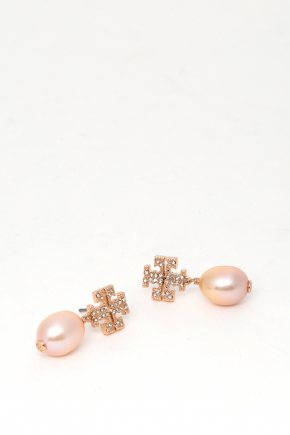 Kira Pave Pearl Dangle Earrings