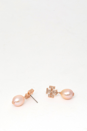 Kira Pave Pearl Dangle Earrings