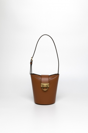 Calfskin Leather Bucket Bag/shoulder Bag