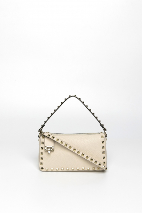 Small Rockstud Grainy Calfskin Crossbody Bag Crossbody bag/Top handle