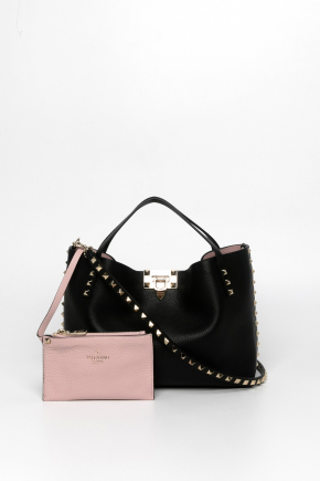 Small Rockstud Grainy Calfskin Bag Crossbody bag/Top handle