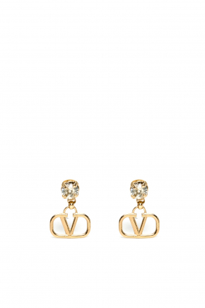 Vlogo Signature Earrings In Metal And Swarovski Crystals 垂坠耳环