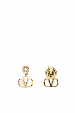 Vlogo Signature Earrings In Metal And Swarovski Crystals 垂坠耳环