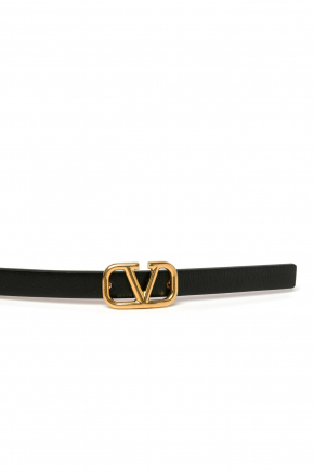 Vlogo Signature Reversible Shiny Calfskin Belt 10 mm 腰帶