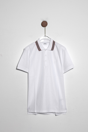 Icon Stripe Collar Cotton Pique Polo Shirt Polo衫