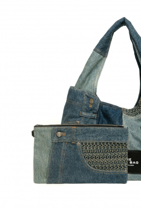 The Deconstructed Denim Sack Bag 单肩包