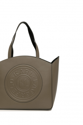 K/circle Embossed Logo Large Tote Bag