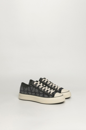 Denim-Effect Jacquard Toile Iconographe Totaloop Low-Top Sneakers