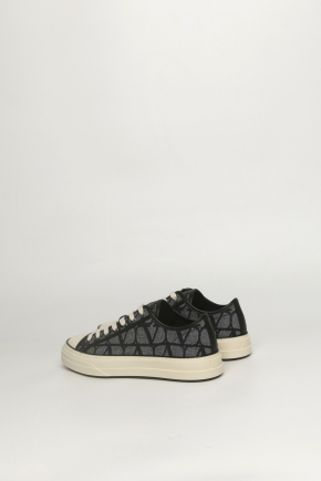 Denim-Effect Jacquard Toile Iconographe Totaloop Low-Top Sneakers