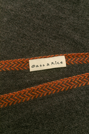 Flame Orange Brim Herringbone Cashmere Scarf 圍巾