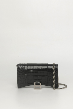 Hourglass Wallet With Chain Crocodile Embossed 链条钱包