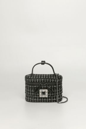 Vanity Tres Vivier Micro Bag In Tweed 鏈條袋/斜揹袋