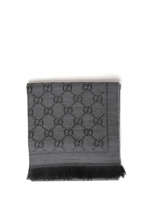 Gg Jacquard Pattern Knitted Scarf 圍巾