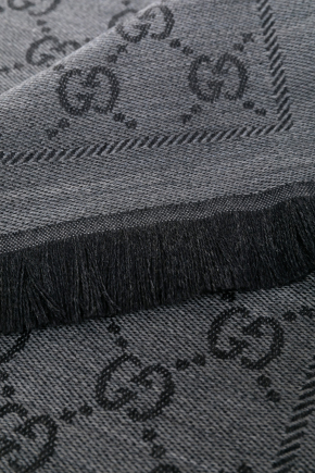 Gg Jacquard Pattern Knitted Scarf 圍巾